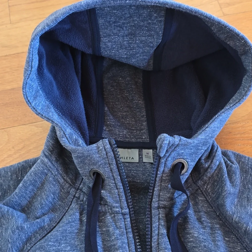Athleta CYA Heathered Blue Hoodie Sweatshirt- M - Picture 11 of 12